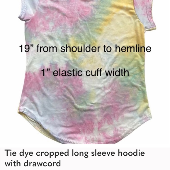 Tie-dye cropped hoodie with drawstring - Picture 14 of 14